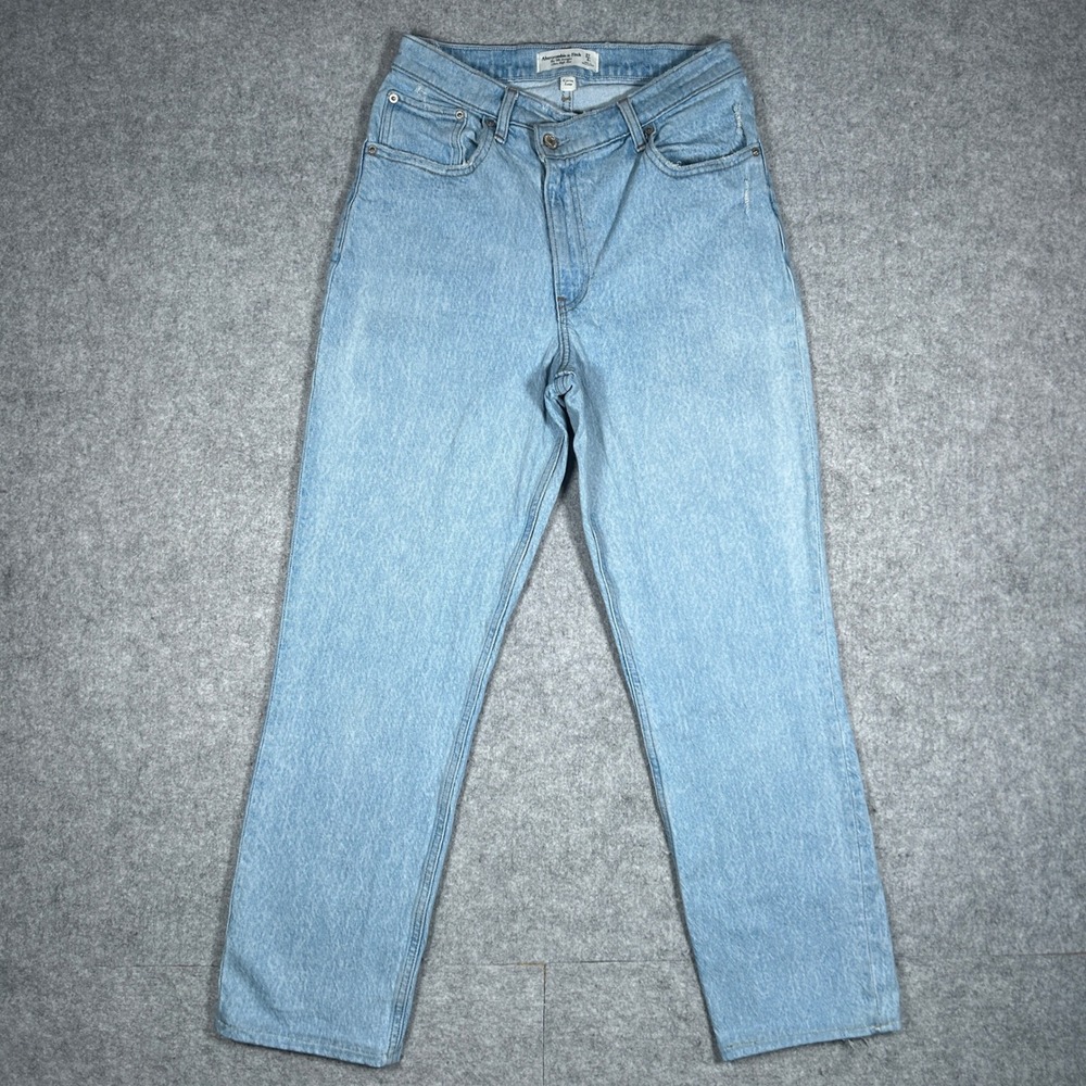 Abercrombie Fitch denim jeans Women 27/4R Blue Curve Love 90s Straight high rise